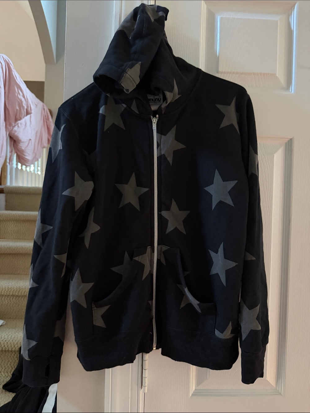 Nununu Star Print Zip-Up Hoodie Jacket